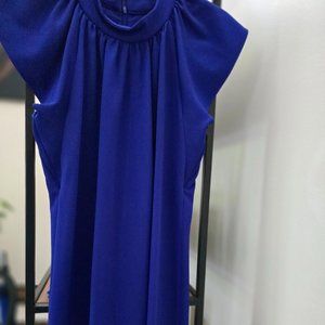 Calvin Klein Royal Blue Ruffled Sleeve Dress